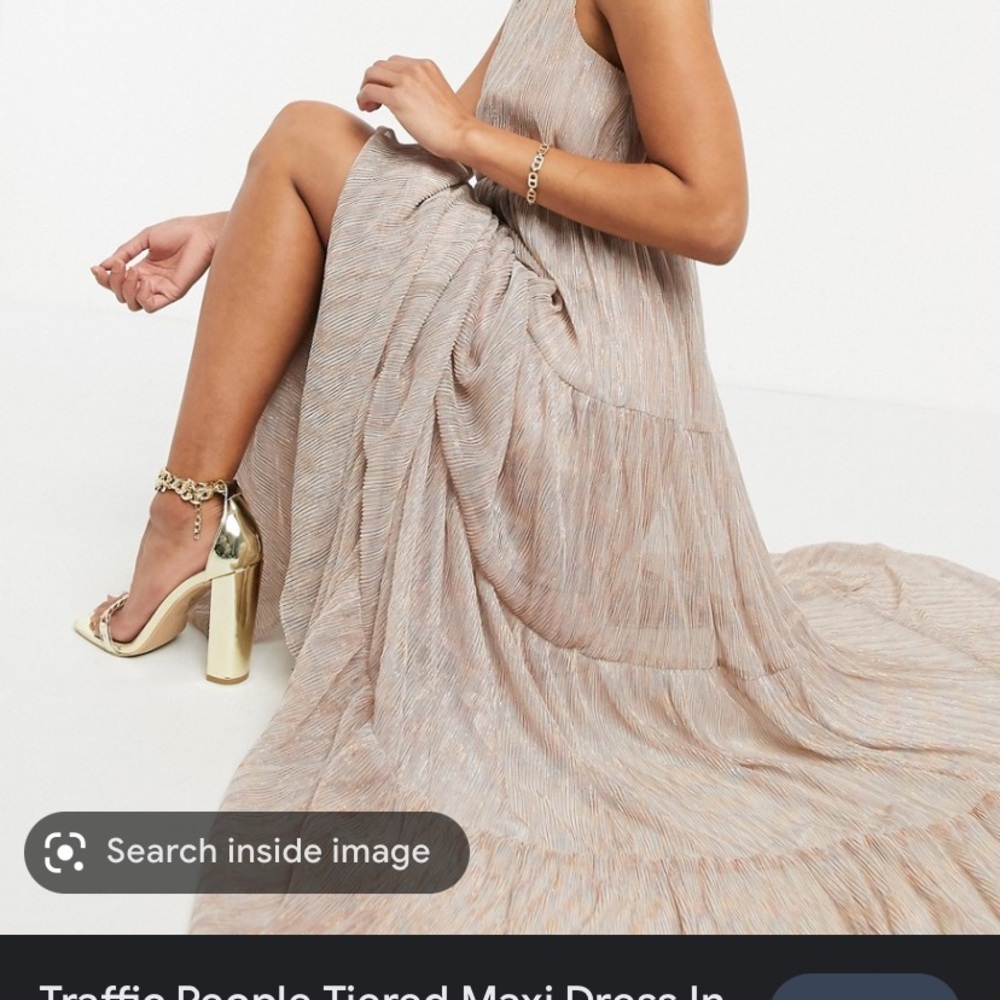 NWT Traffic People maxi dress in multicolor gold